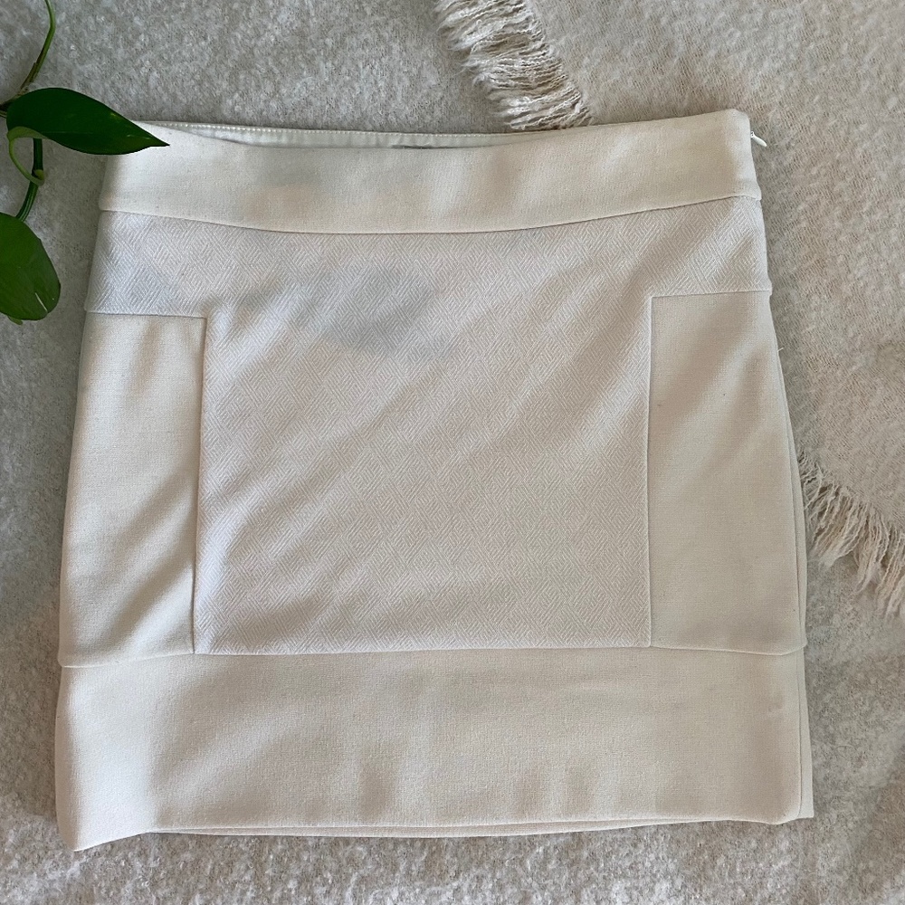 Banana Republic White Paneled Mini Skirt
